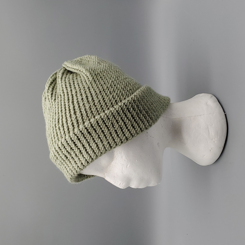 Handmade Winter Hat Adult Sage Green S/M